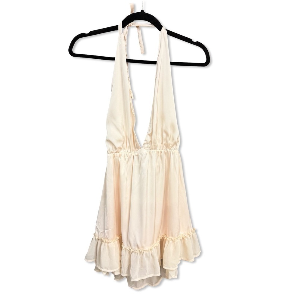 Amelie Teje Lilliana Sundress Mini Dress Ivory Cream Halter Neck Revolve S — image 5 of 8